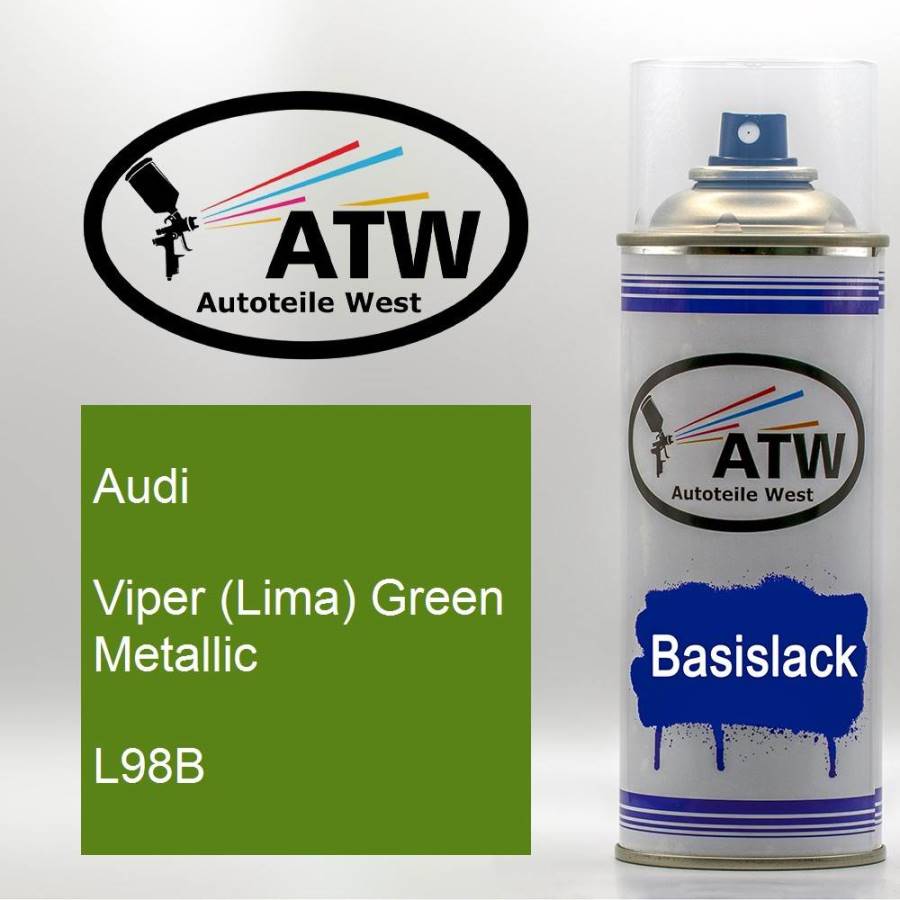 Audi, Viper (Lima) Green Metallic, L98B: 400ml Sprühdose, von ATW Autoteile West.